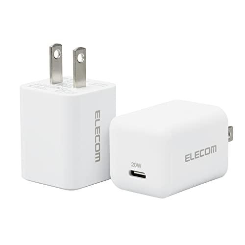 エレコム USB 充電器 2個セット PD対応 20W Type-C ×1ポート 小型 軽量 iPh...