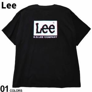 Lee リー 半袖 Tシャツ バックロゴプリント クルーネック トップス クルー 大きいサイズ メンズ 3L 4L 5L ブラック｜btclub