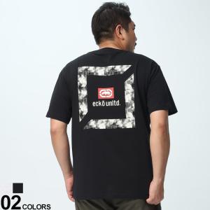 半袖 Tシャツ 大きいサイズ メンズ バックプリント クルーネック プリント 春 夏 ホワイト/ブラック 3L-6L ECKO UNLTD エコーアンリミテッド｜btclub