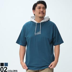 半袖 Tパーカー 大きいサイズ メンズ 天竺 フェイクレイヤード Tシャツ フード 春 夏 3L-5L GENUINE DICKIES ジェニュインディッキーズ｜btclub