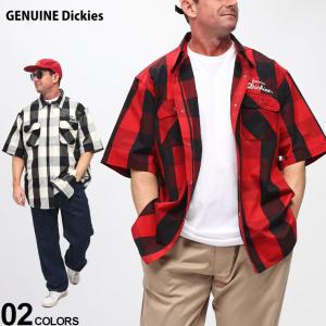 Dickies ディッキーズ ツイルチェックシャツ ダブルポケット フルボタン ツイルチェックシャツトップス ボタン 大きいサイズ メンズ