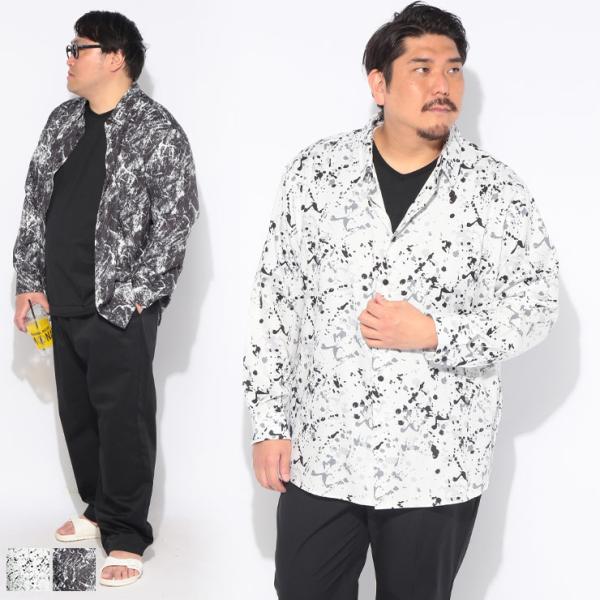 シャツ アンサンブル 長袖 メンズ 大きいサイズ アムンゼン プリント 長袖シャツ 半袖Tシャツ セ...