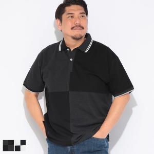 ポロシャツ 半袖 メンズ 大きいサイズ ドライ 鹿の子 ライン 切り替え トップス ポロ シャツ 春 夏 B＆T CLUB 3L 4L 5L 6L 7L 8L 9L 10L