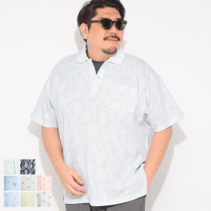 ポロシャツ 半袖 メンズ 大きいサイズ ドライ 鹿の子 総柄 切り替え トップス ポロ シャツ プリント ポケット 春 夏 B＆T CLUB 3L 4L 5L 6L 7L 8L 9L 10L