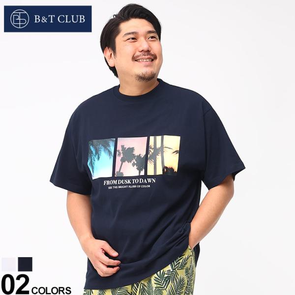 半袖 Tシャツ 大きいサイズ メンズ フォトプリント クルーネック プリント 春 夏 ホワイト/ネイ...