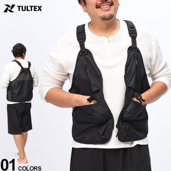 TULTEX タルテックス キャンプベスト 大きいサイズ メンズ 多機能 多収納 ポケット トップス...