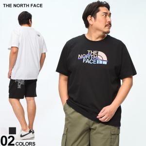 THE NORTH FACE ザ ノースフェイス 半袖 Tシャツ ライン マウンテン クルーネック ロゴ プリント 大きいサイズ メンズ 白 黒｜btclub