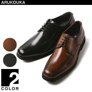大きいサイズ メンズ ARUKOKA (アルコウカ) 呼吸革命スワールモカレースアップPUビジネスシューズ