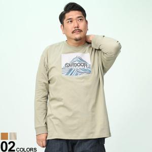 長袖 Tシャツ 大きいサイズ メンズ 天竺 BOXロゴ クルーネック ロンT プリント OUTDOOR PRODUCTS アウトドアプロダクツ｜btclub