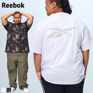 REEBOK リーボック 半袖 Tシャツ 冷感 ストレッチ バックロゴプリント トップス スポーツ 大きいサイズ メンズ 3L 4L 5L 6L ホワイト ダークグレー｜btclub