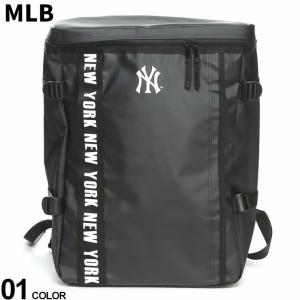 MLB メジャーリーグベースボール バックパック MLBロゴプリント BOXリュック バッグ 鞄 リュック 黒 ユニセックス ニューヨークヤンキース NY｜btclub
