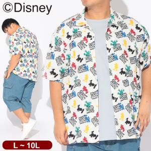 ディズニー / シャツ 半袖 メンズ 大きいサイズ 『ミッキー』 デザインシャツ アロハシャツ DISNEY Mickey / サカゼン80周年記念 オリジナルデザイン
