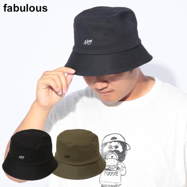 fabulous ファビュラス バケットハット 大きいサイズ メンズ コットン ワンポイント 帽子 ...