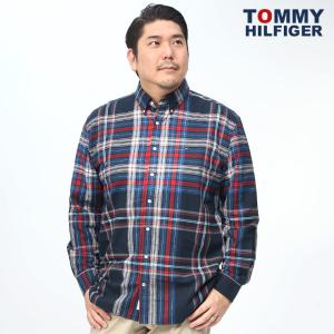 長袖 シャツ 大きいサイズ メンズ チェック柄 ボタンダウン チェックシャツ ネイビー 1XL 2XL TOMMY HILFIGER トミーヒルフィガー｜btclub