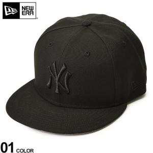 NEW ERA ニューエラ ベースボールキャップ ニューヨークヤンキース 刺繍 6パネル キャップ 帽子 大きいサイズ NY 野球 メンズ 黒｜btclub