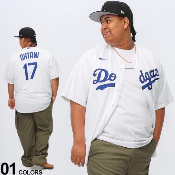 ナイキ レプリカユニフォーム 半袖 メンズ 大きいサイズ NIKE×MLB ドジャース 大谷翔平 ト...