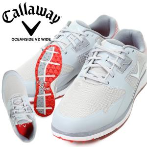 ローカットスニーカー 大きいサイズ メンズ ゴルフシューズ GOLF SHOES メッシュ OCEANSIDE V2 WIDE ゴルフ スポーツ グレー Callaway キャロウェイ