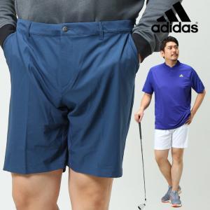 ショートパンツ 大きいサイズ メンズ ウエストシャーリング ゴルフ DOBBY TEXTURE SHORT9 ショーツ スポーツ ホワイト/ネイビー adidas アディダス｜btclub