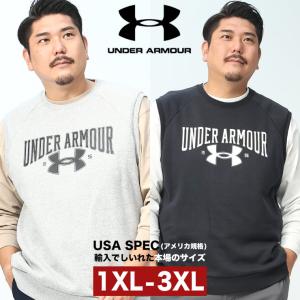 アンダーアーマー USA規格 タンクトップ 大きいサイズ メンズ LOOSE 裏起毛 クルーネック ノースリーブ スポーツ 1XL 2XL 3XL UNDER ARMOUR｜btclub