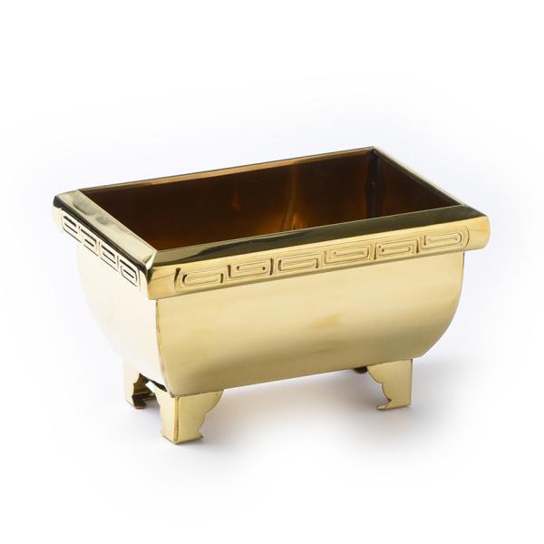 香炉 板角香炉 真鍮製 磨き仕上 8寸 24cm 香呂 8.0号 国産 金属 金色 長香炉