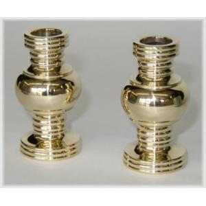 寺院仏具］ 中口火立(獅子付) 上磨 1尺8寸 【ローソク立】 : 仏壇