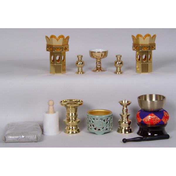 仏具セット「新上丸2.5号」真宗大谷派（門徒東）上置仏壇10号（高30）〜20号（高60）用仏具セッ...