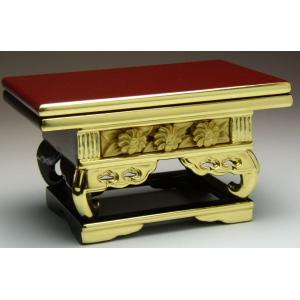 ゲキヤス仏壇店 華鋲卓 仏具 純金 上前彫 前卓 N 「西用」 7.0