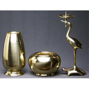 三具足 仏具 3点セット 東用 スイート クリア加工 ハードクリア仕立 3