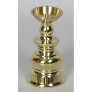 玉ダルマ火立3.5寸(真鍮製磨き仕上)/台_花_大谷派_20号_棚_仏具用品_花立_メモリアル_精霊...