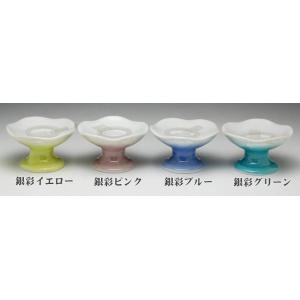 単品販売「ほのか銀彩リン台兼用 供物台 陶器製 リン本体・リン棒は付属していません銀際ピンク色は2月中旬のお届けになります/セット_5具足_棚_仏具用品｜btdn