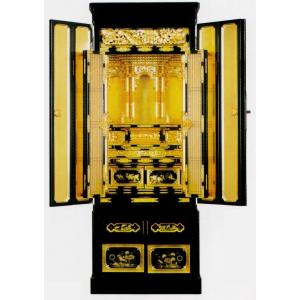 金仏壇： 京型高台上置き兼用型18号 金箔仏壇（仏具別