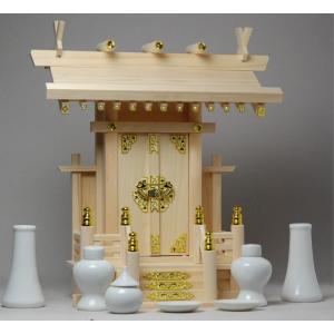 神棚 一社  神具 付 神棚セット 中神明 (高41札丈31) 東濃桧