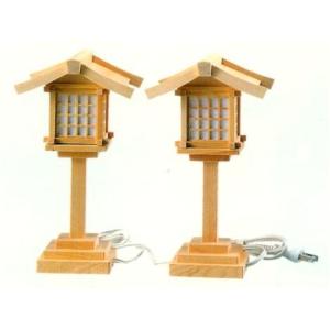 木製神前灯篭（大）平型コード式（対入）LED球