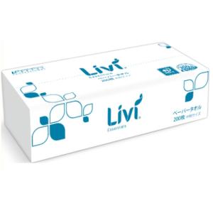 代引き決済出来ません 企業様向け送料無料 ペーパータオル Livi (リビィ) 中判 (旧 レギュラー) 200枚×40パック×5箱｜btobdepot