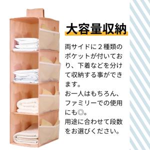吊り下げ収納 クローゼット 底板入 ポケット付...の詳細画像5