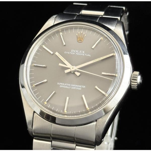 ロレックス　ＲＯＬＥＸ　１００２　２８番　オイスターパーペチュアル　グレー文字盤　トリチウム　自動巻...