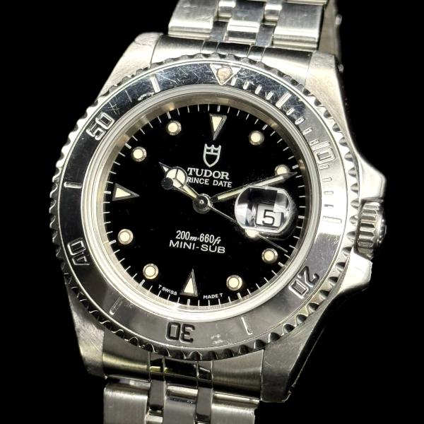 チュードル　ＴＵＤＯＲ　７３１９０　プリンスオイスターデイト　ミニサブ　黒文字盤　自動巻