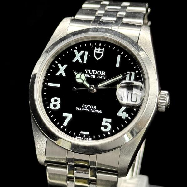 チュードル　ＴＵＤＯＲ　７４０００Ｎ　プリンスデイト　黒文字盤　ＳＳ　自動巻