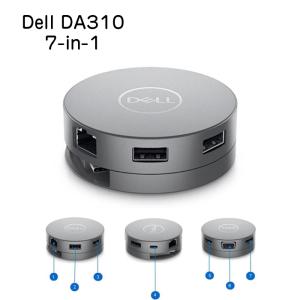 Dell Dell 7-in-1 ノートPC用端子拡張アダプタ USB3.1 接続 (VGA/ HDMI/ DP/ USB-C) DA310｜btyamiko