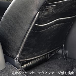 【ヴィンテージレザーシートカバー カーボンアク...の詳細画像4