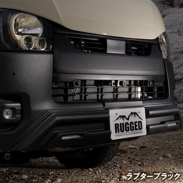 フロントバンパーガード「RUGGED X（ラギッドエックス）」【ラプターブラック　LEDデイライト】...