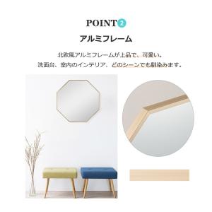鏡 壁掛け 八角 八角形 ウォールミラー 小さ...の詳細画像3