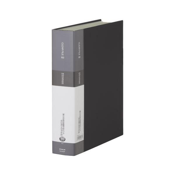 キングジム シンプリーズ クリアファイル A4判タテ型（100ポケット） 136-5SP 黒 1冊[...