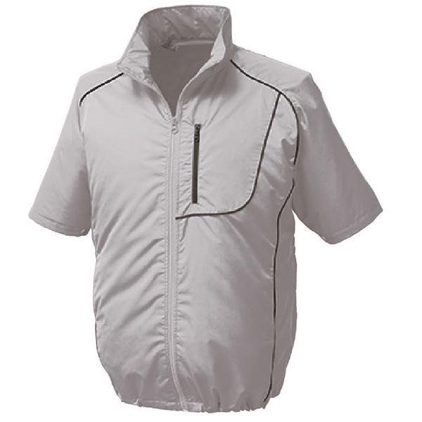 KU91720 空調服 R ポリエステル製半袖ブルゾン 服のみ シルバー×ブラック 4L[21]
