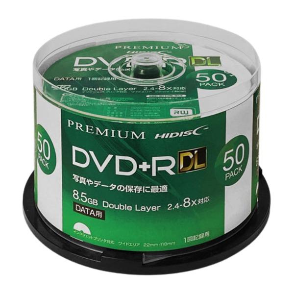 HIDISC データ用 DVD+R DL 片面2層 8.5GB 50枚 8倍速対応 インクジェットプ...