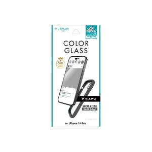 LEPLUS NEXT iPhone 14 Pro ガラスフィルム ViAMO COLOR GLASS 全画面保護 ソフトフレーム ダークグレー LN-IP22FGVMGY[21]｜bucklebunny