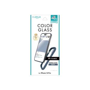 LEPLUS NEXT iPhone 14 Pro ガラスフィルム ViAMO COLOR GLASS 全画面保護 ソフトフレーム ネイビー LN-IP22FGVMNV[21]｜bucklebunny