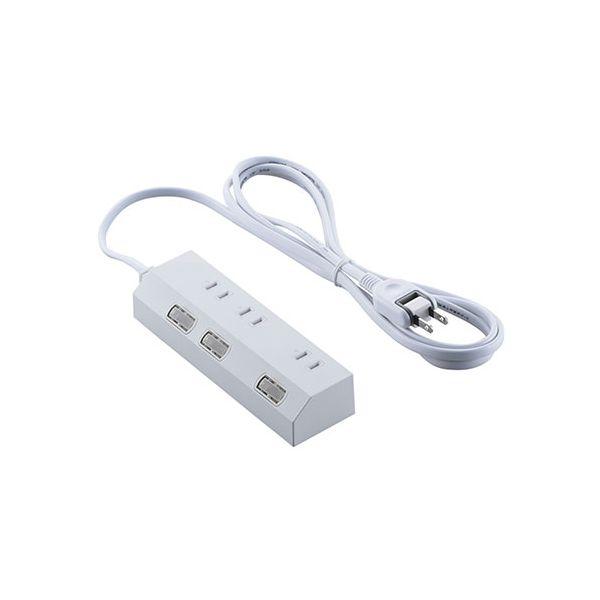 エレコム 個別スイッチ付き3口タップ マグネット式 2m ホワイト T-IS01M-2320WH[2...