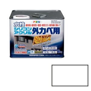 アサヒペン - 水性シリコンアクリル外かべ用 - ８ＫＧ - ホワイト