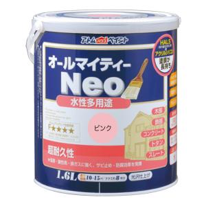 アトムハウスペイント - 水性オールマイティーネオ - 1.6L - ピンク